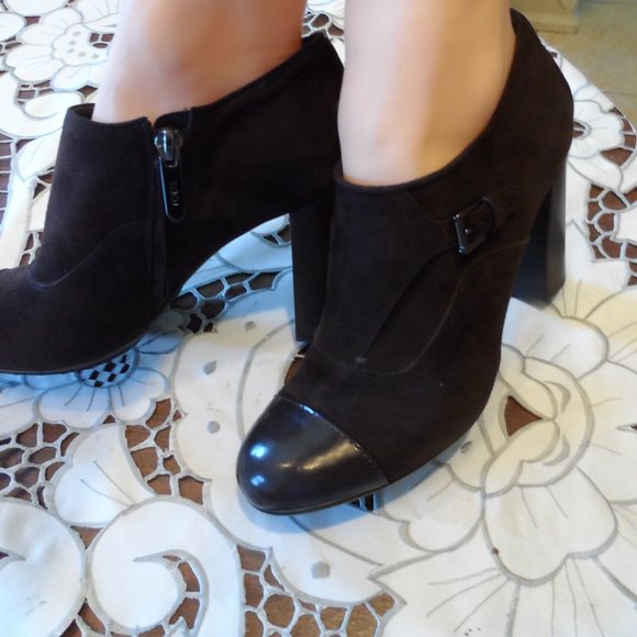 Tod's Brown Suede/Patent Leather Ankle Boot 37 - Picture 4 of 16